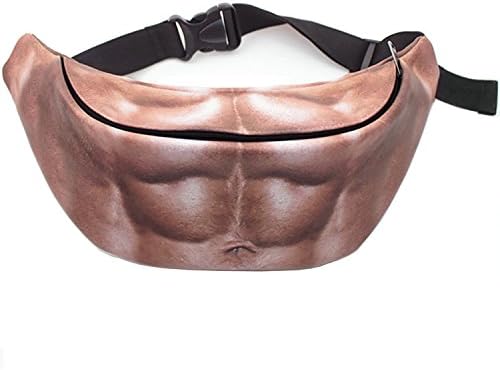 Dad Bag Bod Fanny Pack Fake Belly Muscle Men Hairy Beer Waist Pack Secret Zipper Pocket With Adjustable Belt Hilarious Gag Gift (Muscle)
