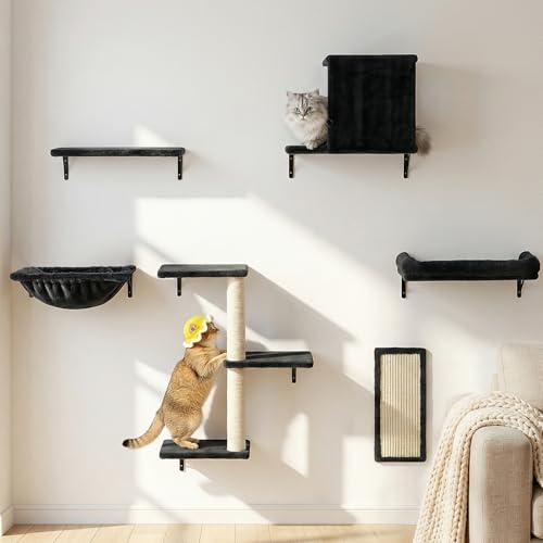 Aechonow 6-in-1 Cat Wall Shelves