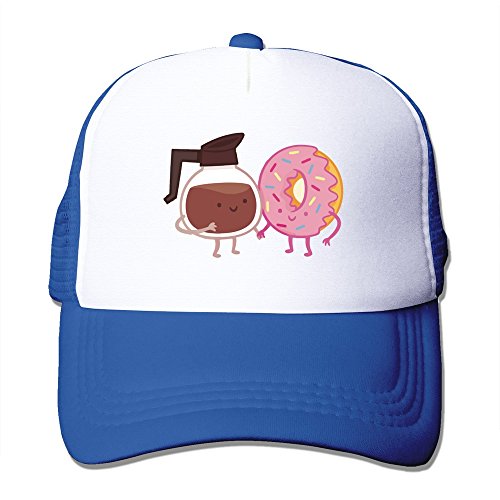 HUGuN Coffee and Donuts Hand in Hand Snapback Baseball Cap Mesh Cap