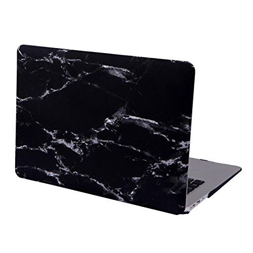 HDE MacBook Air 13 Case Marble Print Designer Plastic Snap On Case Fits Models A1369 / A1466 (Black and White Marble)