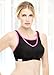 Full Figure Plus Size No-Bounce Camisole Sports Bra Wirefree #1066 Black/Pink