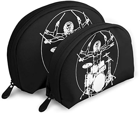 Da Vinci Drums Womens Portable Shell Makeup Pouch Storage Bag Toiletry Organizer