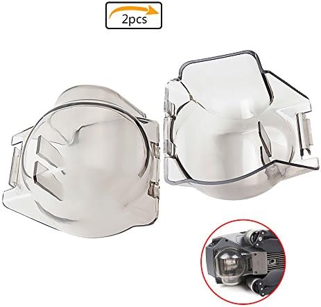 Purture Lens Hood Gimbal Cover Camera Protector Transport Fixed Lens Cover for DJI Mavic Pro Transparent Gray (Pack of 2)