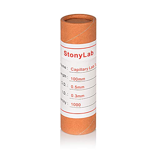 StonyLab Glass Capillary Tubes, 100mm Micro Glass Pipettes Capillary