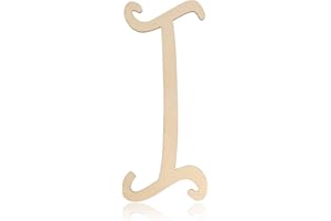 Wooden Monogram Letters for Wall Decor 12 Inch Cursive Wooden Letters Unfinished Large Wood Letter I Focal20 Craft Alphabet Wall Hanging for Wreath Nursery Baby Shower Home Decoration