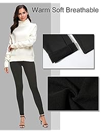 Bamans Leggings forrados con vellón para dama Pantalones de yoga gruesos cálidos de invierno para control de barriga