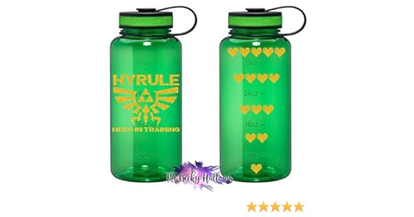34oz water bottle fandom zelda hyrule hero in training video game handmade products kitchen dining svanimal com