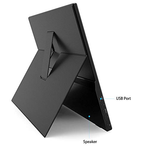 Bimawen 15.6 inch Portable Monitor 1920x1080 IPS Screen FHD Ultra-Thin Game Monitor with Detachable Kickstand Case-Type-C HDMI Port - External 5V/2A Power Supply-Compatible with Xbox Switch PC Laptop