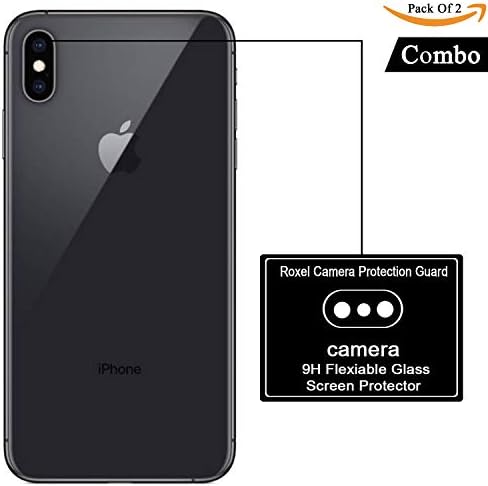 Roxel [Pack of 2] Apple iPhone Xs Max (Space Grey, 256 GB) Camera Lens Protector, Ultra-Thin HD 9H Hardness Bubble-Free Anti-Scratch Nano Camera Glass Screen Protector [Camera Glass]
