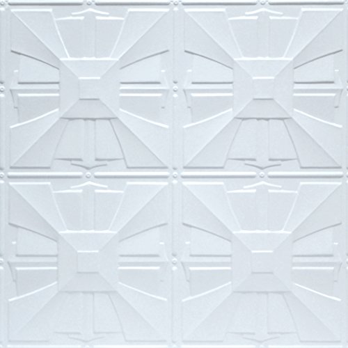 Shanko W314DA Pattern 314 Pressed Metal Wall and Ceiling Tiles, 20 sq. ft, White, 5 Piece