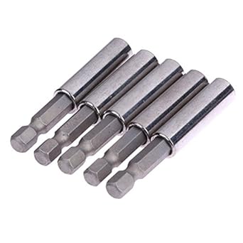 Electomania 5 Pieces 60Mm 1/4 Hex Shank Magnetic Drill Bit Holder Extension Extender Screwdriver Extend Socket Bar Rod