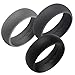 Swagmat Silicone Wedding Rings, 3 Pack Wedding Bands for Men & Women (Black, Dark Gray, Medium Gray, Size 13)