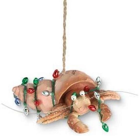 Cape Shore Beachy Coastal Holiday Hermit Crab Resin Christmas Ornament
