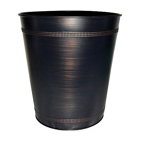 Beaded Steel Oil Rubbed Bronze Wastebasket