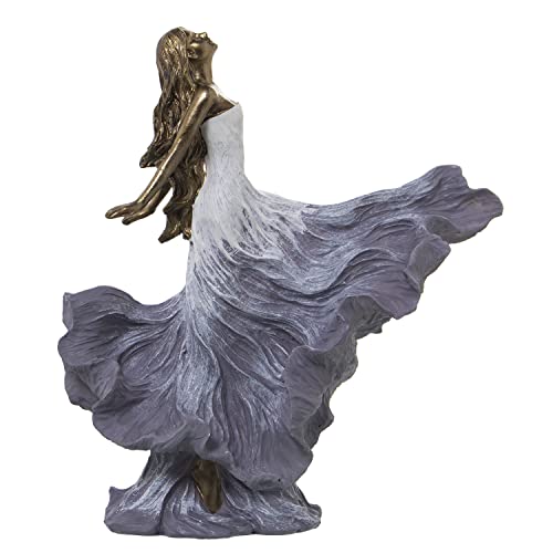 FIGURA RESINA DAMA DORADA/BLANCA 23X8X25CM