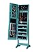 InnerSpace Luxury Products JAFS2-TURQUOISE Cheval Free Standing Jewelry Armoire, Turquoise