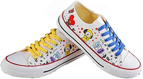 BTS Bangtan Boys BT21 Line Friends Low Tops Shoes JUNG KOOK JIMIN V Suga Women Casual Shoes Zapatos Mujer Womens Shoes,36