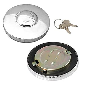 TRUCK DUCK® Universele chroom-metalen tankdeksel 60 mm afsluitbaar tank diefstalbeveiliging met slot voor vrachtwagens…