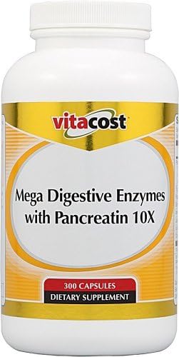 Vitacost Mega Digestive Enzymes with Pancreatin 10X -- 300 Capsules by Vitacost Brand