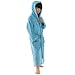 Turkishtowels Boys Terry Velour Hooded Kids Bathrobe (Ages 7-11 L, Aqua)