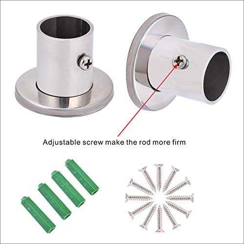 Closet Rod Brackets Heavy Duty Stainless Steel Brush Nickel Socket