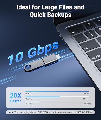 Syntech USB C to USB Adapter(2 Pack), USB-C Male to USB3.0 Female Adapter Compatible with MacBook Pro after 2016, MacBook Air after 2018, Mac Mini, Dell XPS and More Type C or Thunderbolt 5/4 Devices