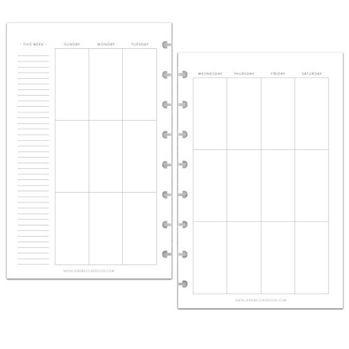 BetterNote Vertical Undated Calendar Inserts For Disc Bound Planners