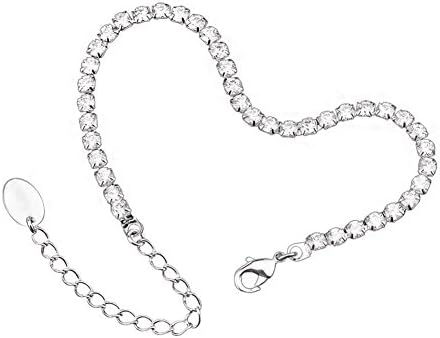 OUXI Round-cut Cubic Zirconia Tennis Bracelet Chain for Women,6.2"+2" Extender