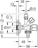 GROHE Angle Valve 1/2" Chrome 22036000 Neutral Handle Self-Sealing view 3