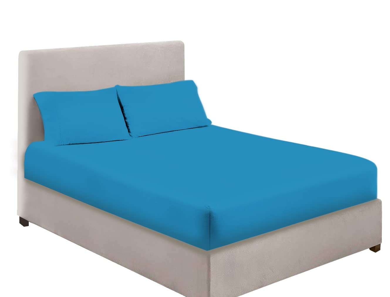 Extra Deep Bedding 100% Extra deep Fitted Sheets 16" 40CM Egyptian Cotton 200TC 15 Colours Single Double King Super King (Single, Teal)