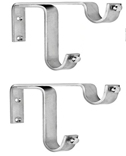 Ddrapes - 2 Strong Double SS Bracket for 2 Curtain Rod