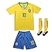 FCB Brazil Neymar JR #10 Home Football Soccer Kids Jersey Short Socks Set Youth Sizes (Short (2018 Edition), 6-7 Years)