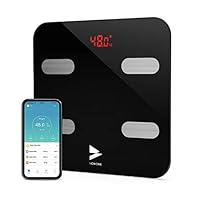 Bluetooth Body Fat Scale,Hosome High Precision Smart Digital Bathroom Weight Scale Body Composition Analyzer Health Monitor with iOS and Android APP for Water,BMI, BMR,Muscle Mass,396LB-Black