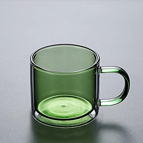 Farbe doppelwandige Gläser mit Griff und Deckel (275ml), Candiicap Thermogläser für Heißes & Kaltes Getränk, Kaffeegläser für Latte, Macchiato, Cappuccino, Cocktail, Tee