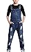 Boys Distressed Destroyed Ripped Holes Denim Jeans Bib Overalls Pants Blue 8-9 Years = Tag 140