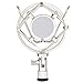 Neewer Silver Microphone Shock Mount Holder Clip Anti Vibration Suspension High Isolation for Studio Condenser Mic, Ideal for Radio Broadcasting Studio, Voice-over Sound Studio and Recording