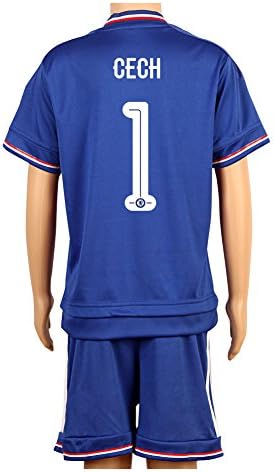 Blue #1 Cech UCL Home Kids Youth Soccer Jersey (2015/16)