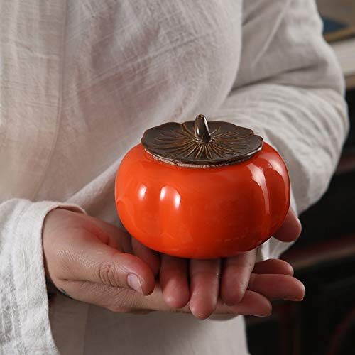 3pcs/set Creative ceramic persimmon Candy Container Meaningful Luck Gifts Food Storage Container Desktop Home Decoration for Serving Tea, Coffee and Spice