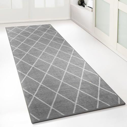 Floordirekt Teppich-Läufer Cosenza | Modernes Rauten-Design | Hochwertige Verarbeitung | Rutschhemmender Gelrücken | Erhältlich in 5 Farben & vielen G