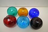 6 PCS Assorted Reproduction Blown Glass Float Fishing Buoy Ball 3