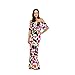 LiMiCao Women Flowers Off Shoulder Ruffle Maxi Sexy Evening Dress