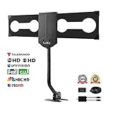 LeadTry ANT-OTD09 Outdoor TV Antenna, 150+ Mile Reception Rang with Signal Booster, Attic/ Roof TV Receiver, Omni-Directional Reception for High-Gain FM/ VHF/ UHF, 33 Ft Highl Cable (150+ UP)
