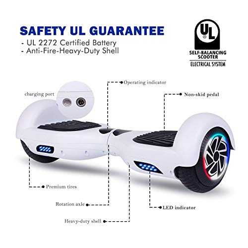 SISIGAD-Hoverboard-Bluetooth-Self-Balancing-Scooter-65-Self-Balancing-Hover-Board-with-Bluetooth-Speaker-and-LED-Lights-Hoverboards-for-Kids-Adults-UL-2272-Certified-3-Models-Available