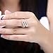 BOHG Jewelry Womens 925 Sterling Silver Plated Cubic Zirconia CZ Fashion Wave Eternity Ring Wedding Band