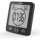 BALDR Bathroom LCD Waterproof Shower Clock, Black