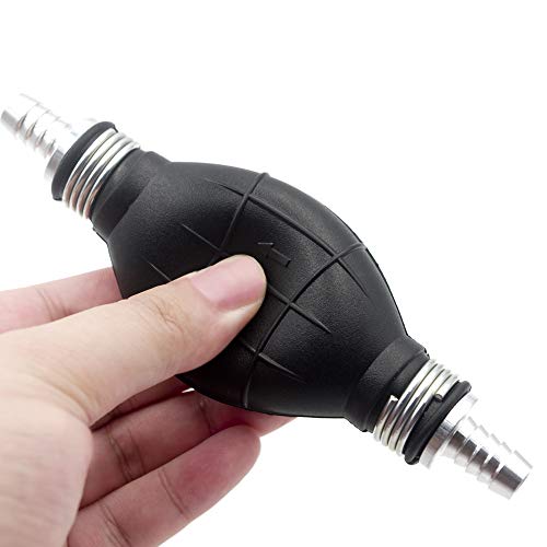 Royitay 2Pcs 3/8" 10mm 5/16" 8mm Bulb Type Rubber Fuel Transfer Vacuum Fuel Line One Way Fuel Valve Fuel Pump Line Hose Hand Primer Gasoline Petrol Diesel Pump For Marine Boat Accessories (3/8" 10mm)