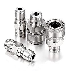 Hotop 2 Sets NPT 3/8 Inch Stainless Steel Male and