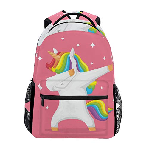 School Backpacks Unicorn Doing Dabbing Student Bag Big For Women Elementary