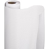 Smart Design Shelf Liner w/Ribbed Grip - (12 Inch x 6 Feet) - Wipes Clean - Cutable Material - Non Slip Design - NSF - for Shelves, Drawers, Flat Surfaces - Kitchen [White]