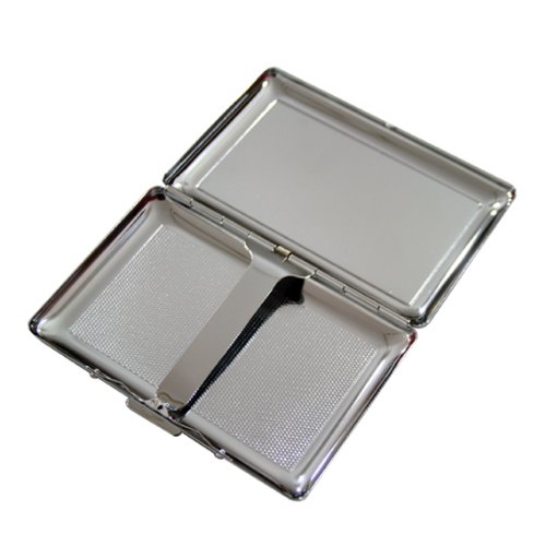 Antique Alive Mother of Pearl Peacock Design Engraved Metal Cigarette Holder Case - Thumbnail 2